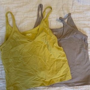 ARQ crop tank in taupe large